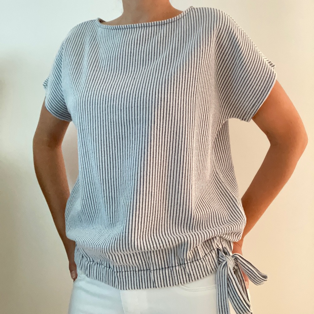 Michael Kors Striped Short Sleeve Top, Size: XS NWT